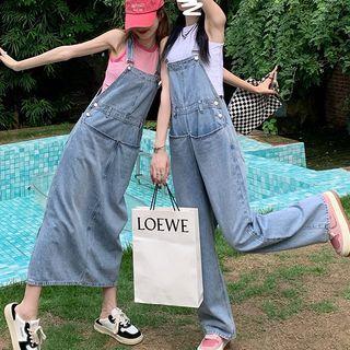 Denim Midi A-line Overall Dress / Straight Leg Jumper Jeans