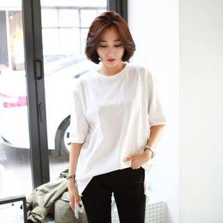 Plus Size Round-neck Long T-shirt