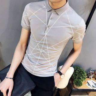 Patterned Short-sleeve Polo Shirt