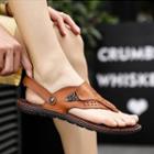Faux Leather Loop-toe Sandals