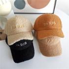 Lettering Embroidered Fleece Baseball Cap