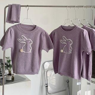Set: Short-sleeve Rabbit Top + Arm Sleeve
