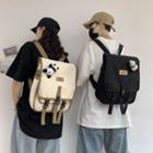 Canvas Flap Backpack / Brooch