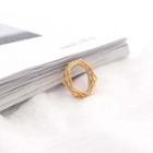 Layered Geometric Alloy Ring 1 Pair - Gold - One Size