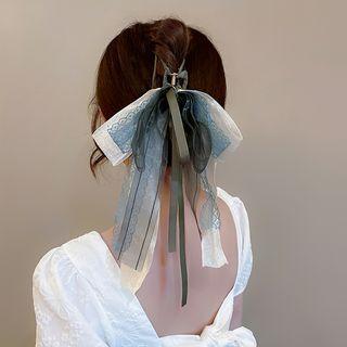Ribbon Hair Clamp Blue & Green - One Size