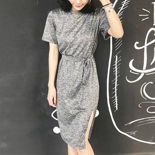 Tie Waist Short-sleeve T-shirt Dress