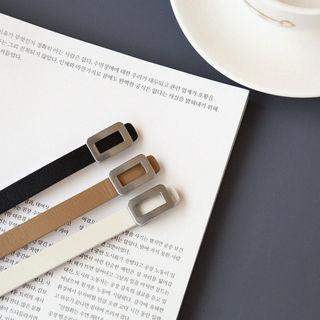 Square-buckle Genuine-leather Bracelet
