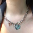 Alloy Heart Pendant Choker 0383a - Necklace - One Size