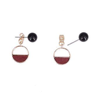 Half Disc Dangle & Bead Earring