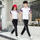 Couple Matching Set: Short-sleeve Polo Shirt + Sweatpants