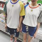 Couple Matching Color Block Short-sleeve T-shirt