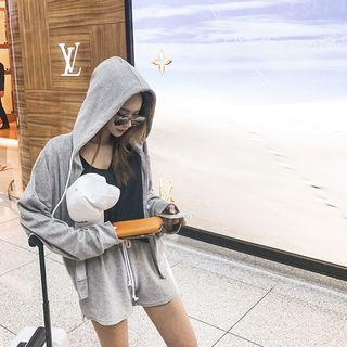 Drop-shoulder Terry Hoodie