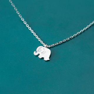925 Sterling Silver Elephant Pendant Necklace S925 Silver - One Size