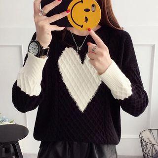Heart Two-tone Sweater