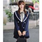 Contrast Trim Double Breasted Blazer
