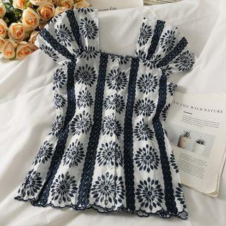 Slim-fit Embroidered Shirt Blue - One Size