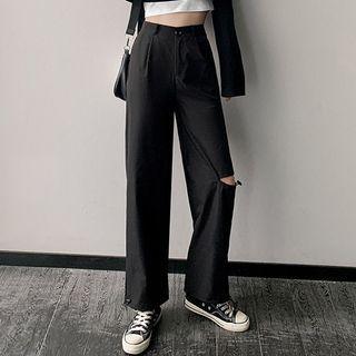 High-waist Cutout Drawstring Pants