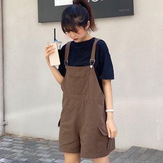 Short-sleeve Plain T-shirt / Overalls