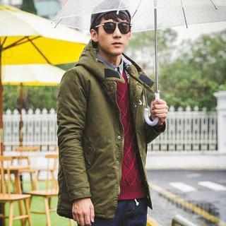 Lettering Hooded Padded Jacket