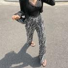 Zebra-printed Wide-leg Pants