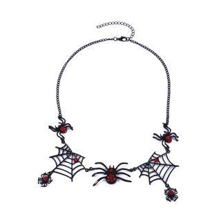 Halloween Spider Pendant Alloy Necklace 01 - Black - One Size