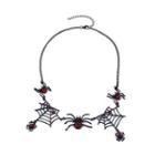 Halloween Spider Pendant Alloy Necklace 01 - Black - One Size