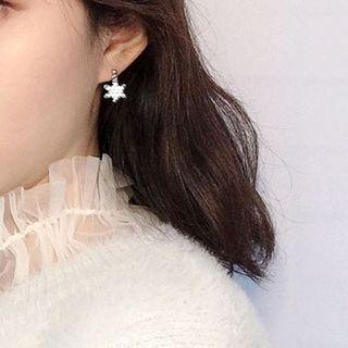 925 Sterling Silver Snowflake Drop Earring