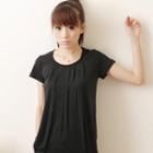 Short-sleeve Long T-shirt Black - One Size