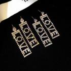 Rhinestone Love Lettering Dangle Earring