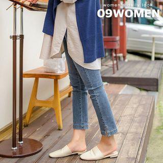 Plus Size Slit-side Straight-cut Jeans