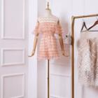 Off-shoulder Mesh Skorts