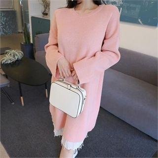 Slit-side Loose-fit Knit Dress