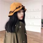 Faux Suede Frilled Layered Bucket Hat