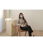 Set Of 2: Mock-neck Ribbed Knit Top In 10 Colors