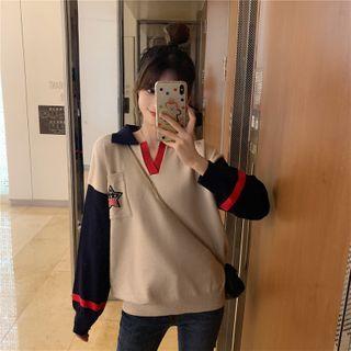Collared Star Sweater Almond - One Size
