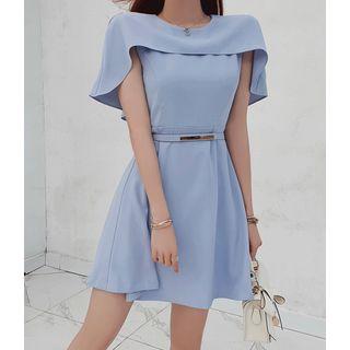 Capelet A-line Dress With Belt