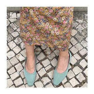 Square-toe Flats In 10 Colors