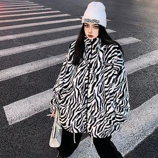 Zebra Print Zip Jacket Zebra Print - Black & White - One Size