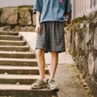 Couple Matching Plaid Wide-leg Shorts