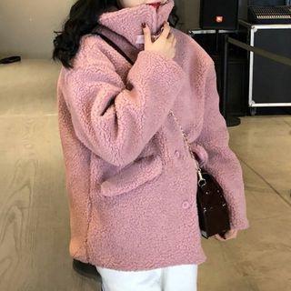 Belted Collar Fleece Jacket