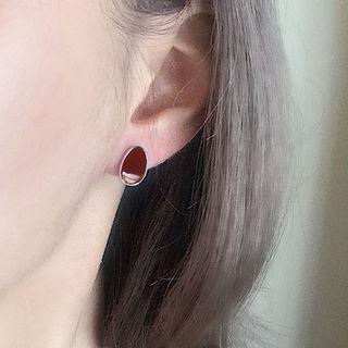 Oval Sterling Silver Earring