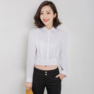 Cropped Long-sleeve Blouse