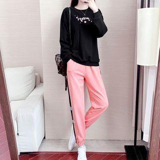 Floral Print Pullover / Sweatpants / Set