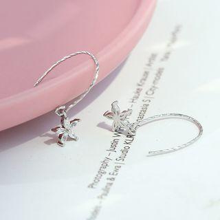 Rhinestone Star Hoop Earring W3121 - 1 Pair - One Size