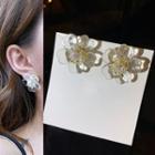 Faux Crystal Acrylic Flower Earring As Shown In Figure - One Size