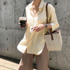 3/4-sleeve Belted Shirt