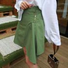 High-waist Shirred Mini Skirt