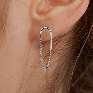 Alloy Chain Earring 1 Pair - Alloy Chain Earring - White Gold - One Size
