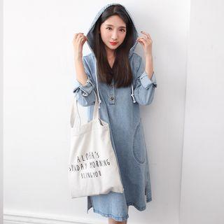 Denim Hooded Swing Dress