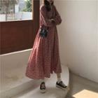 Plain Blazer / Long Sleeve Floral Print A-line Dress